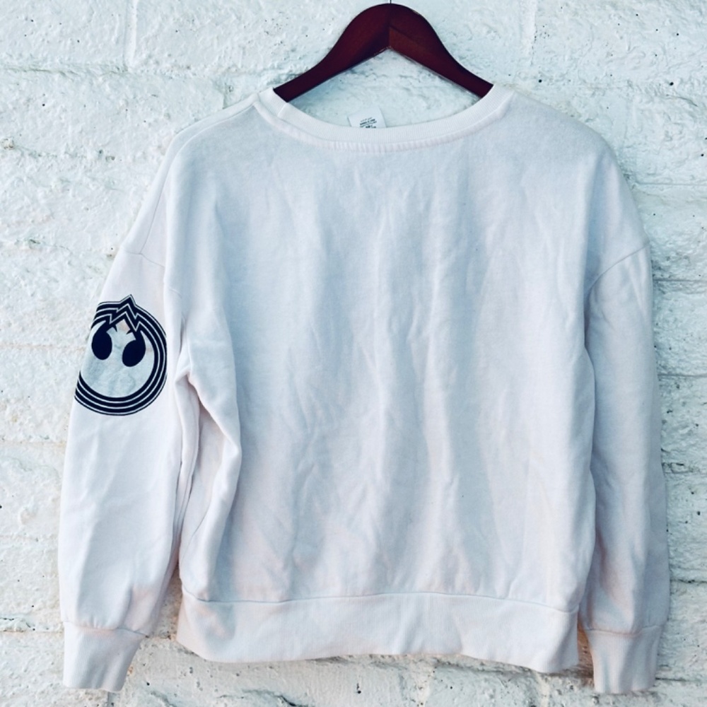 Disney's Star Wars Logo Pullover Sweatshirt-Women white size M - Picture 3 of 6